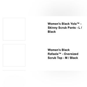 FIGS set, black, size large yolo skinny scrub pants and size medium Rafaela top